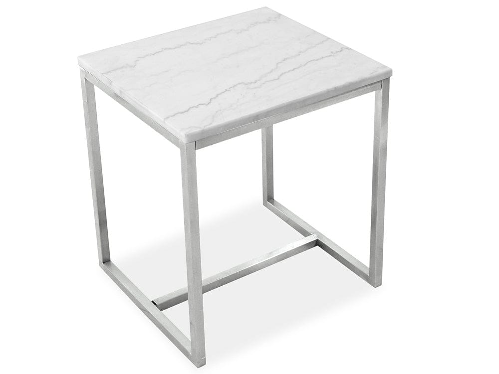 Henry & Mason  -  Mirabel White Marble And Brushed Nickel Rectangular End Table  - AFA00947 view 2