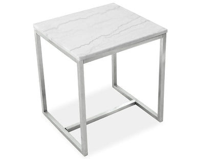 Henry & Mason  -  Mirabel White Marble And Brushed Nickel Rectangular End Table  - AFA00947 view 2