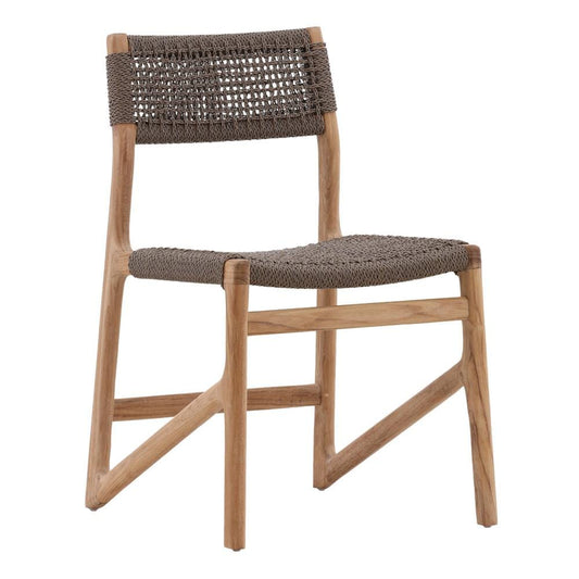 Henry & Mason - Monzu Outdoor Wicker and Teak Dining Chair Grey - DV7070 veiw 1