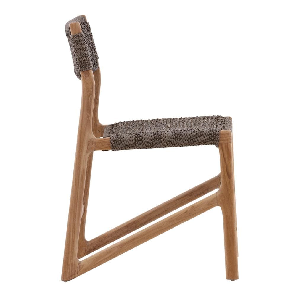 Henry & Mason - Monzu Outdoor Wicker and Teak Dining Chair Grey - DV7070 veiw 3