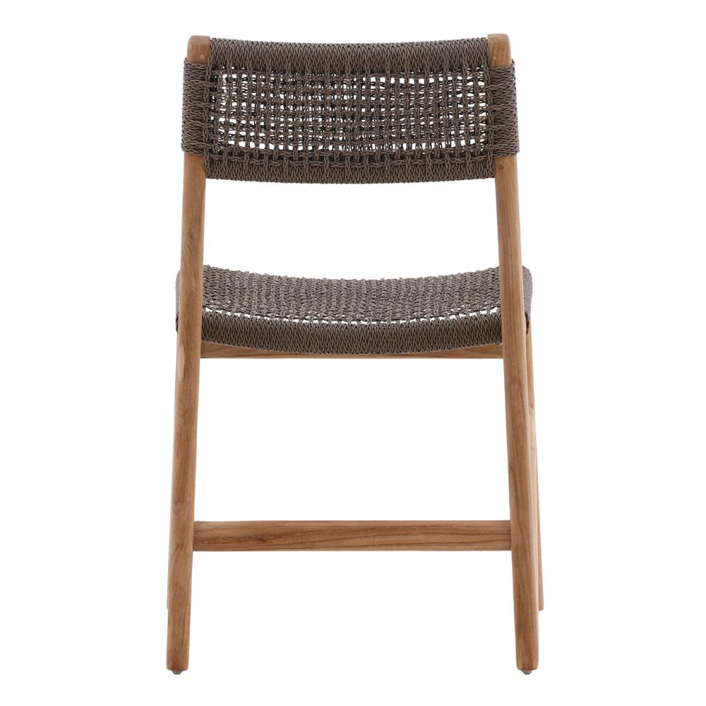 Henry & Mason - Monzu Outdoor Wicker and Teak Dining Chair Grey - DV7070 veiw 4