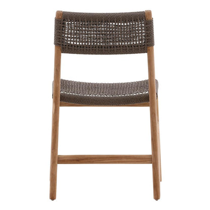 Henry & Mason - Monzu Outdoor Wicker and Teak Dining Chair Grey - DV7070 veiw 4
