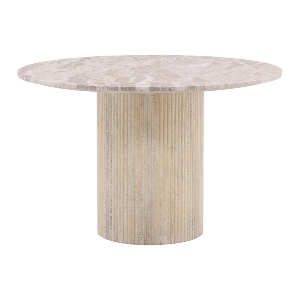 Henry & Mason - Mylann 48in Light Natural Mango Wood Dining Table with Tendu Marble Top - DV7492 veiw 1