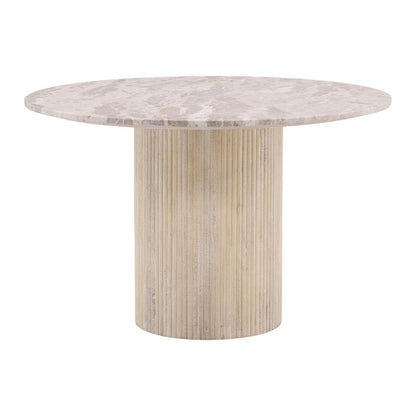 Henry & Mason - Mylann 48in Light Natural Mango Wood Dining Table with Tendu Marble Top - DV7492 veiw 1