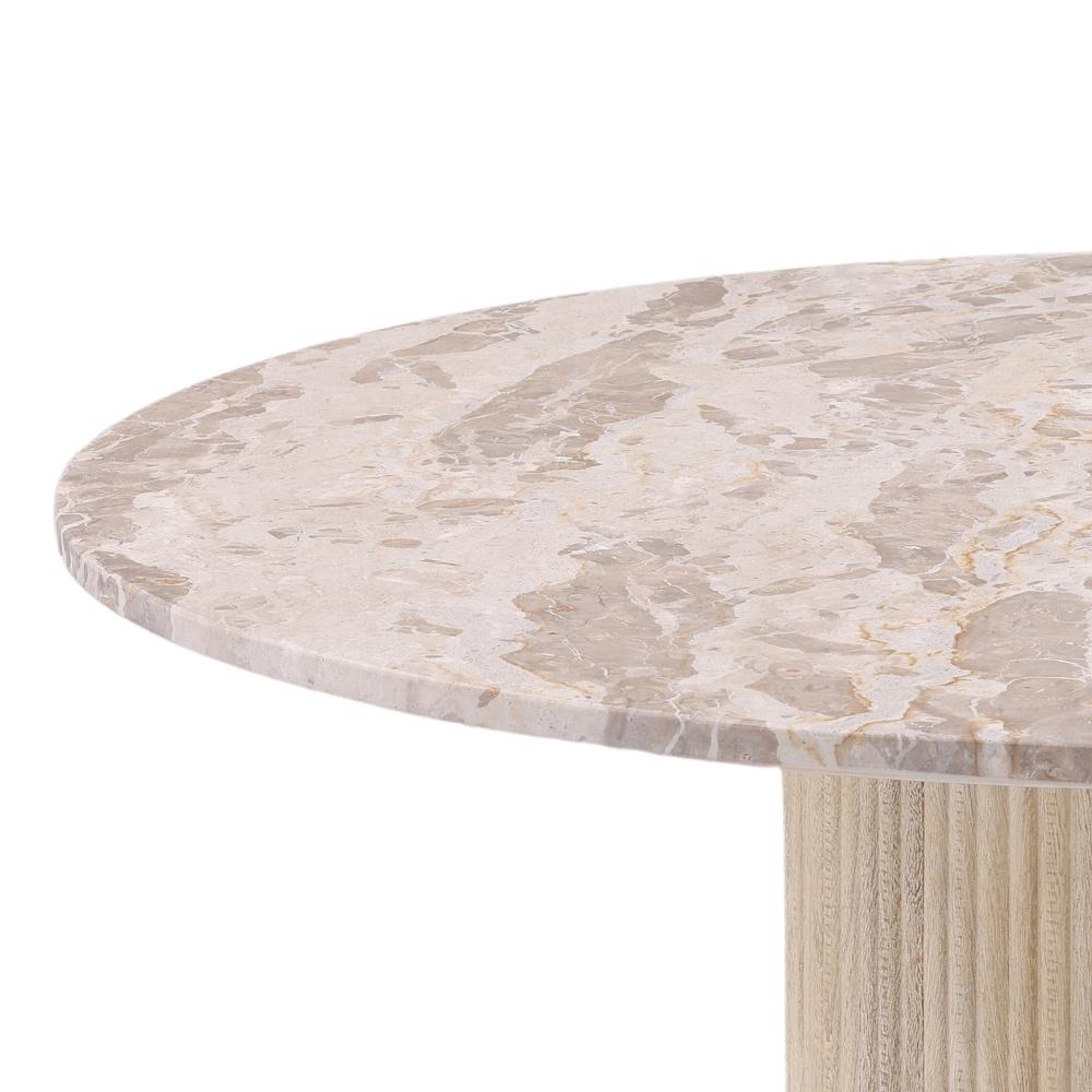 Henry & Mason - Mylann 48in Light Natural Mango Wood Dining Table with Tendu Marble Top - DV7492 veiw 3