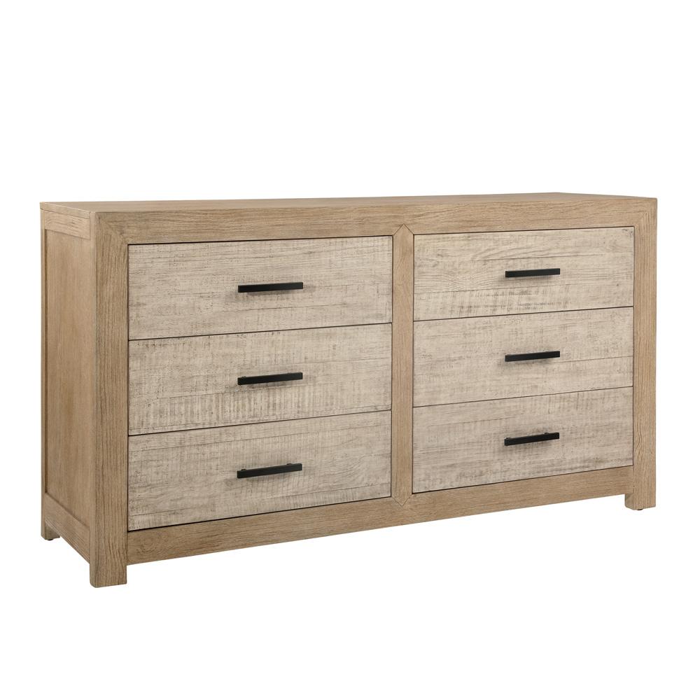 Henry & Mason - Niva Solid Pine Wood 6 Drawer Double Dresser in Light Warm Wash Finish - DV7202 veiw 1