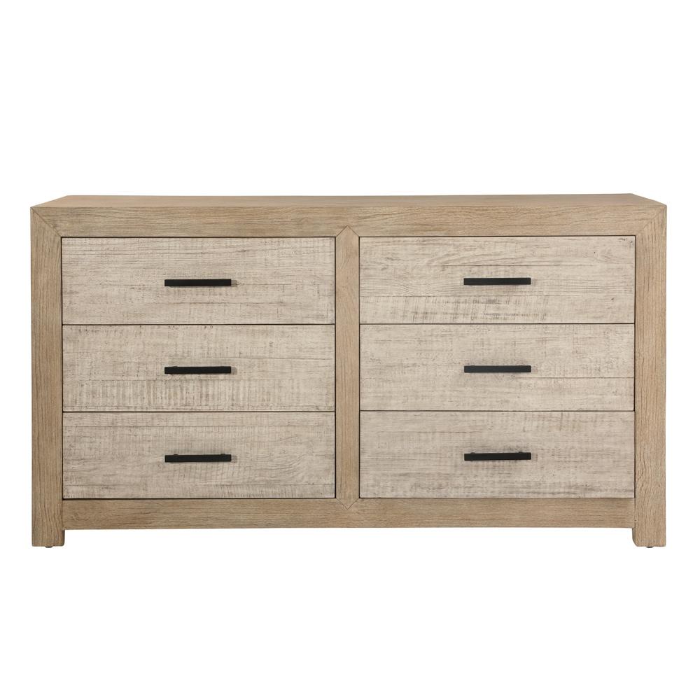 Henry & Mason - Niva Solid Pine Wood 6 Drawer Double Dresser in Light Warm Wash Finish - DV7202 veiw 2
