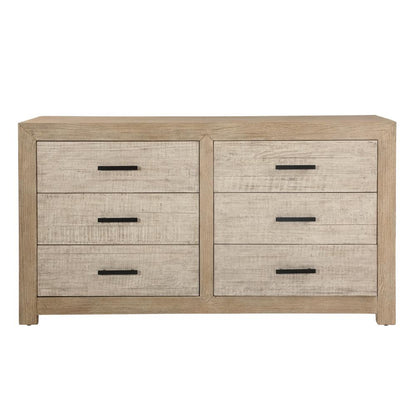 Henry & Mason - Niva Solid Pine Wood 6 Drawer Double Dresser in Light Warm Wash Finish - DV7202 veiw 2