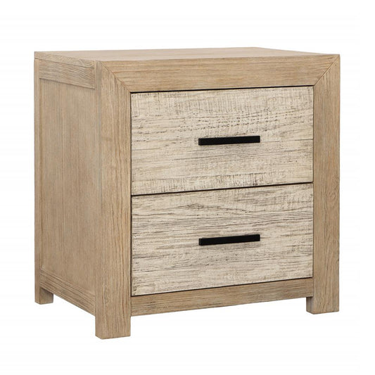 Henry & Mason - Niva Solid Pine Wood Nightstand in Light Warm Wash Finish - DV7203 veiw 1
