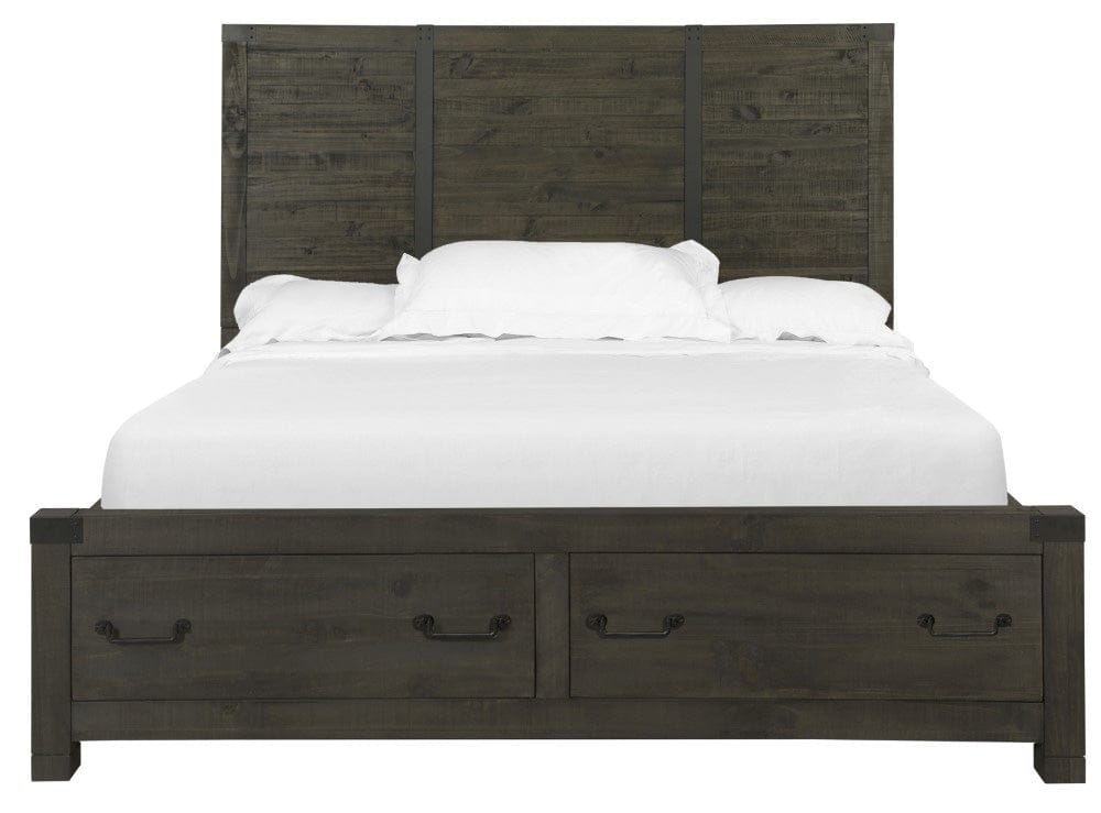 Henry & Mason - Northgate King Panel Bed with Storage in Weathered Charcoal - AFA00009 view 1