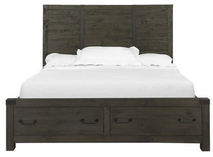 Henry & Mason - Northgate King Panel Bed with Storage in Weathered Charcoal - AFA00009 view 1