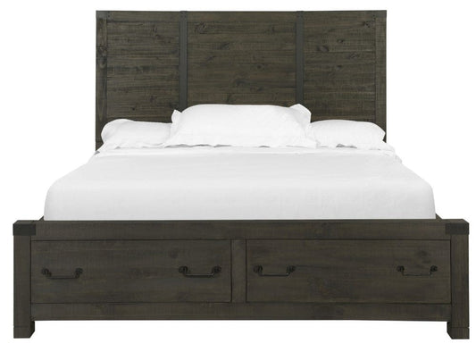 Henry & Mason - Northgate King Panel Bed with Storage in Weathered Charcoal - AFA00009 view 1