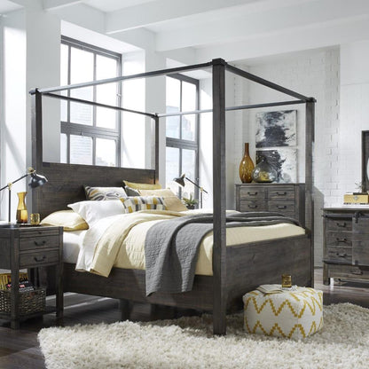 Henry & Mason - Northgate King Poster Bed in Weathered Charcoal - AFA00010 view 3