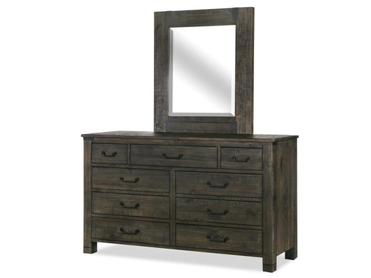Henry & Mason  -  Northgate Weathered Charcoal Drawer Dresser With Portrait Mirror  - AFA00753 view 1