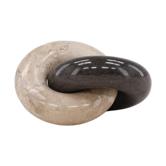 Henry & Mason - Osloop Cream and Black Marble Chain Link Sculpture - DV7247 veiw 1