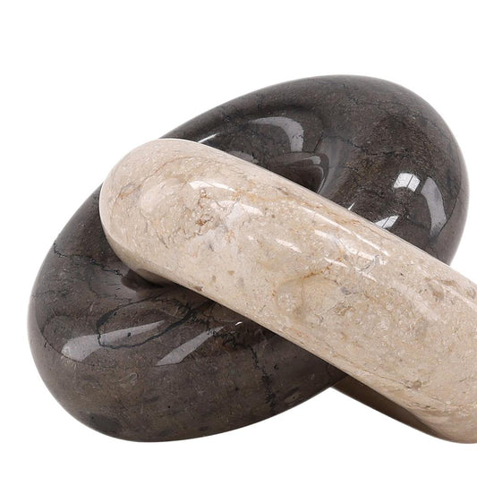 Henry & Mason - Osloop Cream and Black Marble Chain Link Sculpture - DV7247 veiw 2