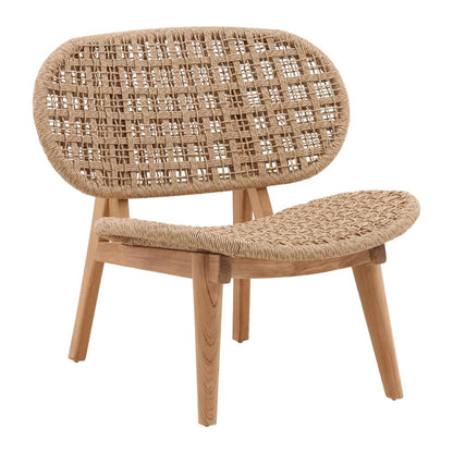 Henry & Mason - Otrina Natural Teak Wood and Twisted Wicker Occasional Chair - DV7065 veiw 1
