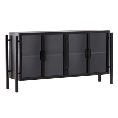 Henry & Mason - Palamino 73in Iron Sideboard with Tinted Glass Doors in Black - DV7496 veiw 1