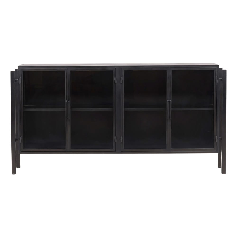 Henry & Mason - Palamino 73in Iron Sideboard with Tinted Glass Doors in Black - DV7496 veiw 2