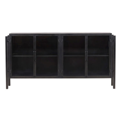 Henry & Mason - Palamino 73in Iron Sideboard with Tinted Glass Doors in Black - DV7496 veiw 2