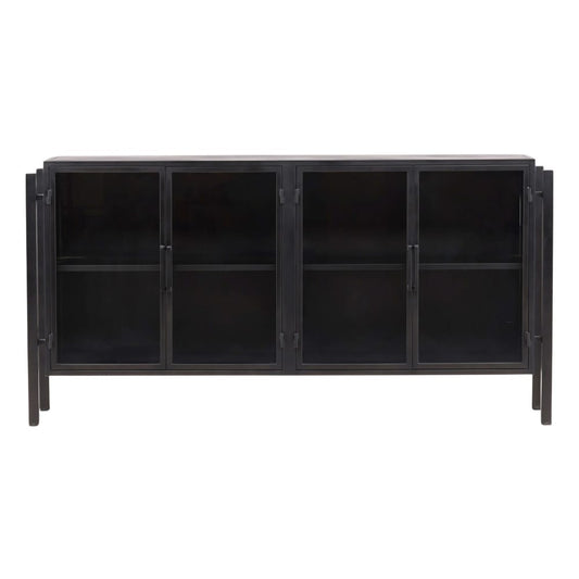 Henry & Mason - Palamino 73in Iron Sideboard with Tinted Glass Doors in Black - DV7496 veiw 2