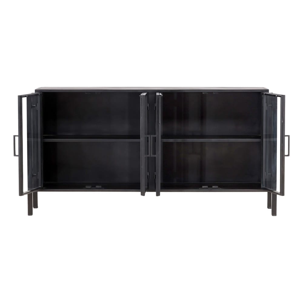 Henry & Mason - Palamino 73in Iron Sideboard with Tinted Glass Doors in Black - DV7496 veiw 5