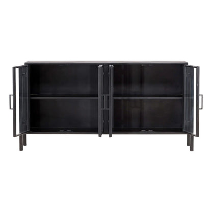 Henry & Mason - Palamino 73in Iron Sideboard with Tinted Glass Doors in Black - DV7496 veiw 5