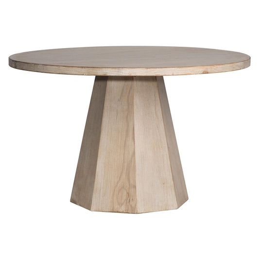 Henry & Mason - Palender 48in Round Reclaimed Pine Wood Dining Table in Light Warm Wash Finish - DV7433 veiw 1
