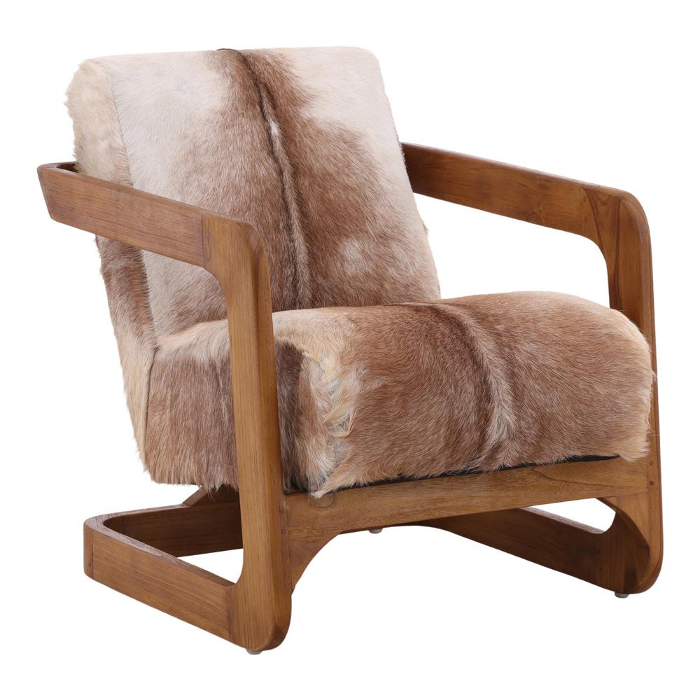 Henry & Mason - Palmer Teak and Goat Hide Occasional Chair Brown - DV7039 veiw 1