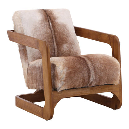 Henry & Mason - Palmer Teak and Goat Hide Occasional Chair Brown - DV7039 veiw 1