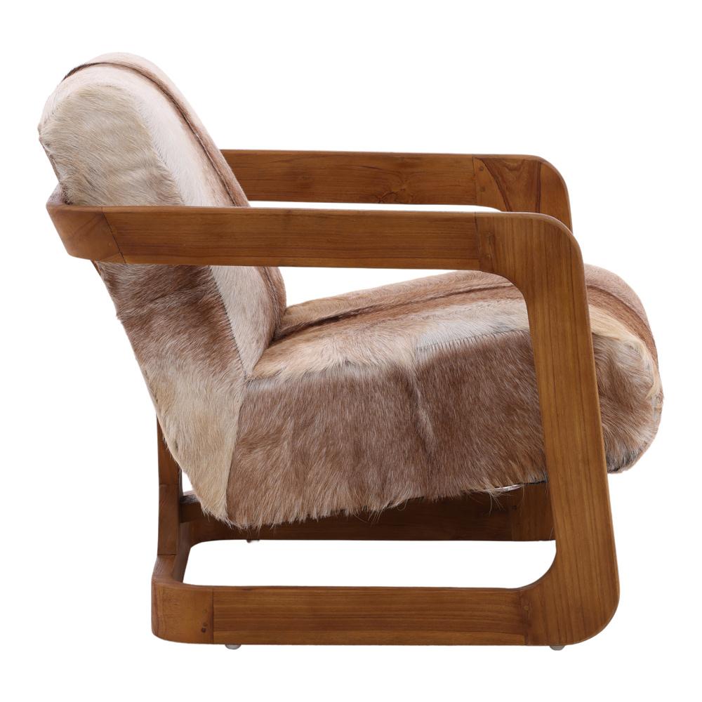 Henry & Mason - Palmer Teak and Goat Hide Occasional Chair Brown - DV7039 veiw 3