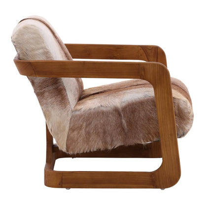 Henry & Mason - Palmer Teak and Goat Hide Occasional Chair Brown - DV7039 veiw 3