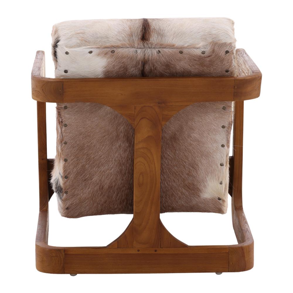 Henry & Mason - Palmer Teak and Goat Hide Occasional Chair Brown - DV7039 veiw 4