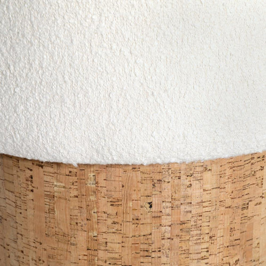 Henry & Mason - Pangoy Natural Acacia Wood Stool with Cream Boucle Fabric - DV7525 veiw 2