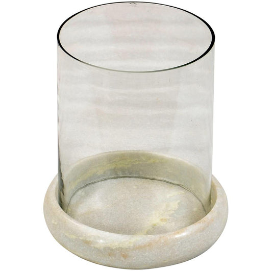 Henry & Mason - Panitar 10.75in Clear Glass Vase with Natural Hundi Marble Base - DV7002 veiw 1