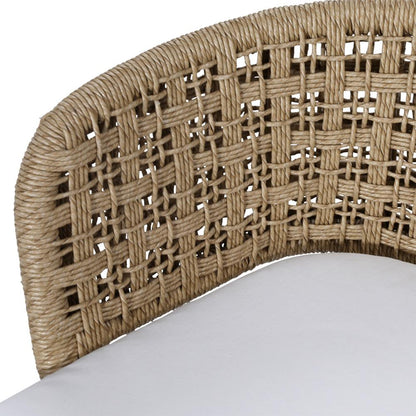 Henry & Mason - Paterly Natural Teak Wood and Rope Dining Chair with Ivory Olefin Upholstery - Set of 2 - DV7898 veiw 5