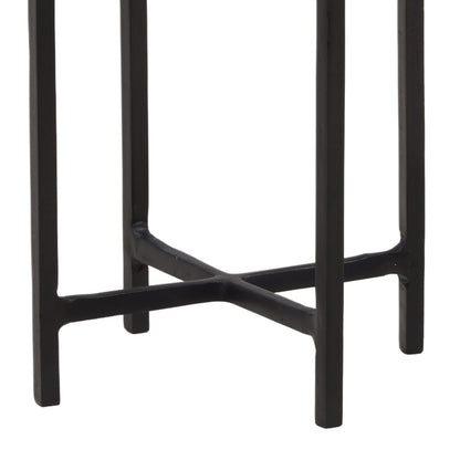 Henry & Mason - Pelata Black Cast Aluminum End Table With Glass Top - DV7673 veiw 4