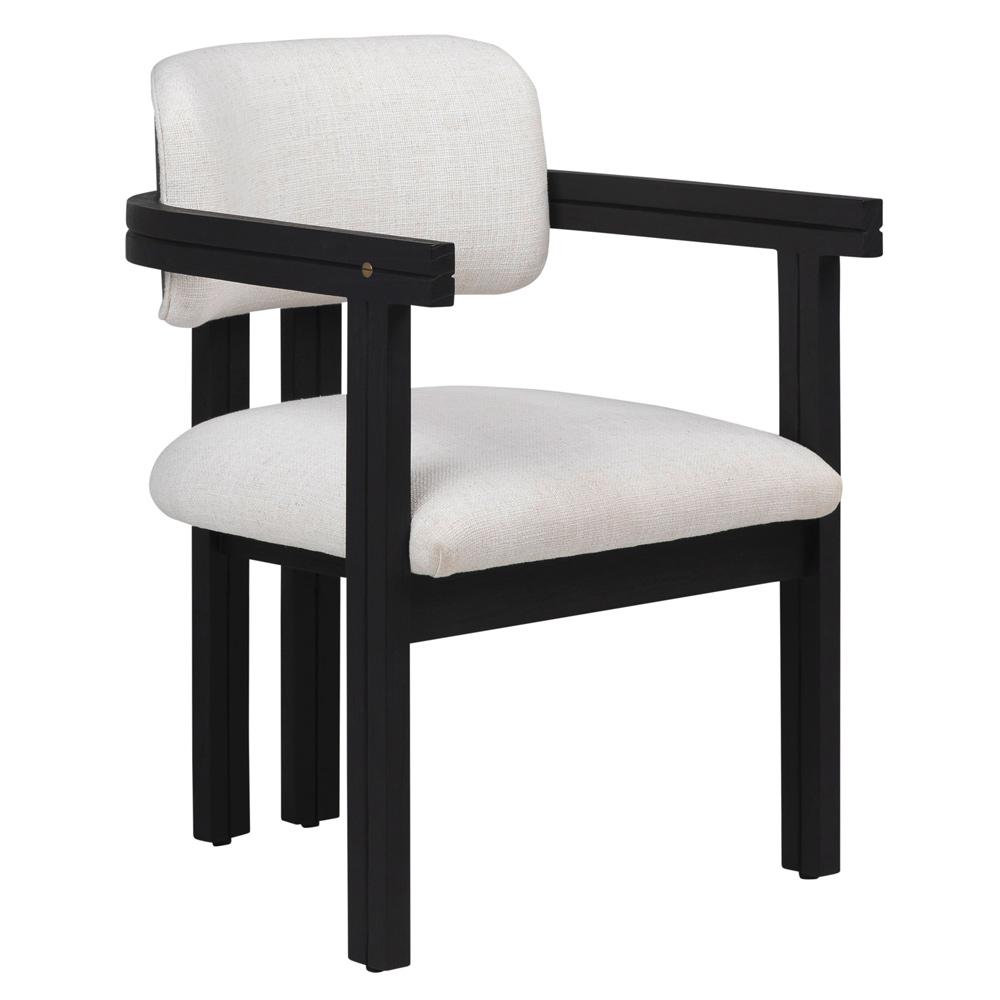 Henry & Mason - Pendrol Black Mindi Wood with Off White Performance Fabric - DV7122 veiw 1