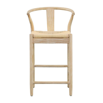 Henry & Mason - Peugot Light Bleached Natural Solid Oak With Danish Paper Cord Counter Stool - DV7139 veiw 2