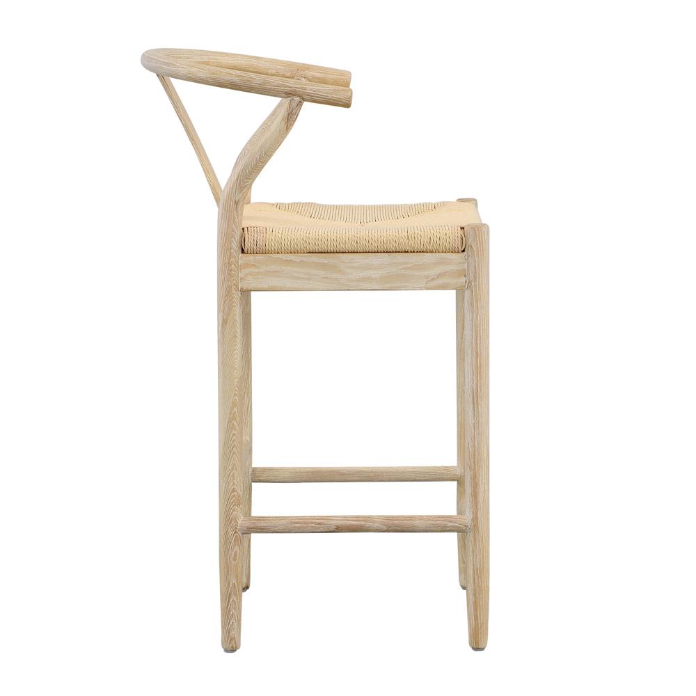Henry & Mason - Peugot Light Bleached Natural Solid Oak With Danish Paper Cord Counter Stool - DV7139 veiw 3