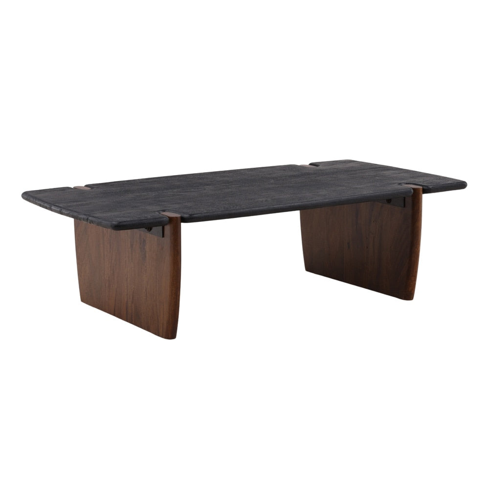 Henry & Mason - Phylof Solid Acacia Wood Coffee Table in Black and Natural - DV7173 veiw 1
