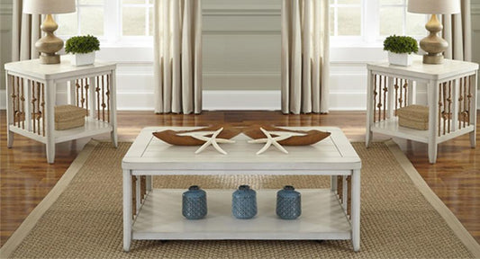 Henry & Mason - Pier Front 3 Piece Set (1 Cocktail & 2 End Tables) in White - AFA02836 view 1