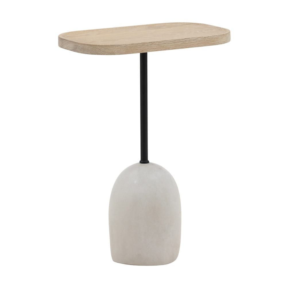 Henry & Mason - Pinkstle Light Natural Oak and Black Iron End Table - DV7077 veiw 1