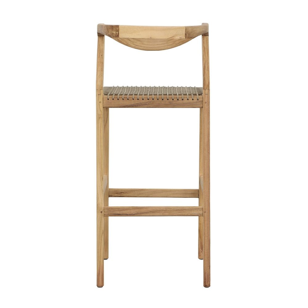 Henry & Mason - Portex Natural Teak Wood with Taupe Rope Barstool - DV7028 veiw 4
