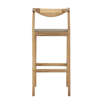 Henry & Mason - Portex Natural Teak Wood with Taupe Rope Barstool - DV7028 veiw 4