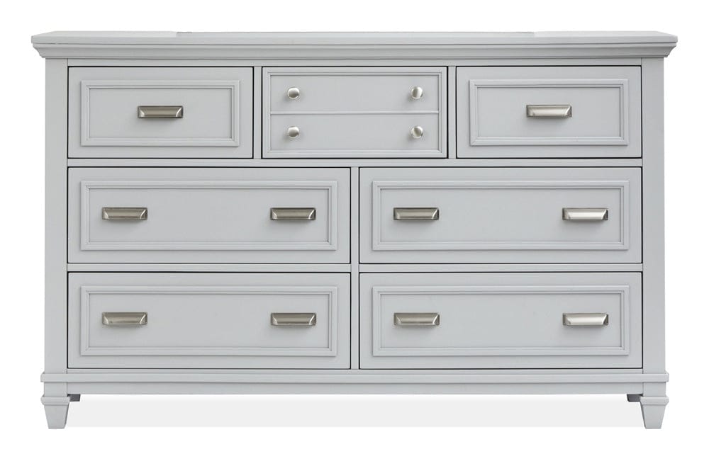 Henry & Mason  -  Portmere Harbor Gray And White Dove Grey Drawer Dresser With White Landscape Mirror  - AFA00868 view 2