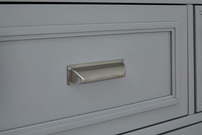 Henry & Mason  -  Portmere Harbor Gray And White Dove Grey Drawer Dresser With White Landscape Mirror  - AFA00868 view 7