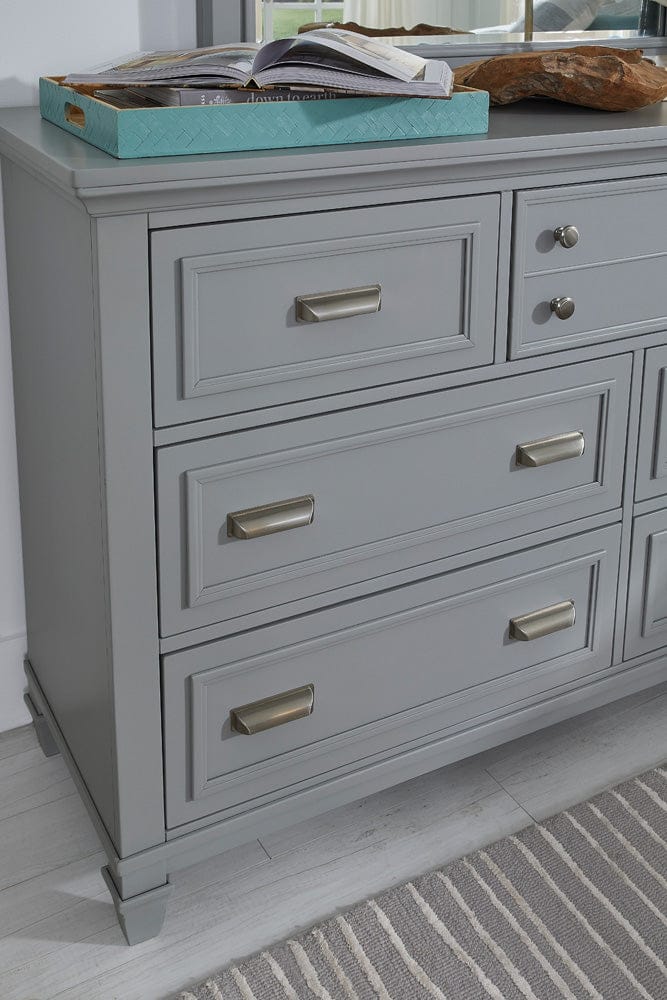 Henry & Mason  -  Portmere Harbor Gray Grey Drawer Dresser With Landscape Mirror  - AFA00869 view 8
