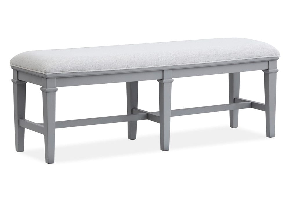 Henry & Mason  -  Portmere Harbor Gray Grey Upholstered Bench  - AFA00873 view 1