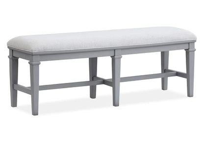 Henry & Mason  -  Portmere Harbor Gray Grey Upholstered Bench  - AFA00873 view 1